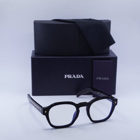 Prada PRA16S 16K60K Square Sunglasses 52mm – Black\Blue Light Block - Picture 1 of 10
